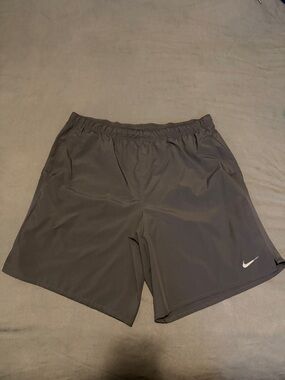 Nike Men’s Charcoal Athletic Shorts with White Swoosh